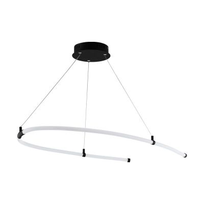 Zwarte moderne hanglamp kunststof, Gamze, 27W, 3000K LED