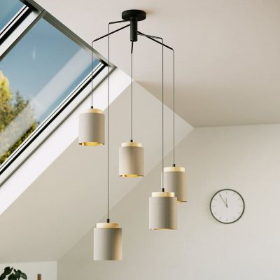 Houten hanglamp bruin, Gabi
