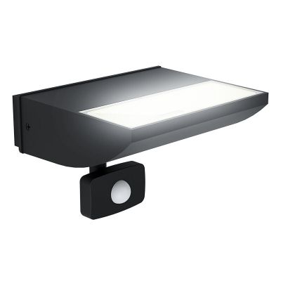 Zwarte moderne buitenlamp met bewegingssensor, Samuel, aluminium, met bewegingssensor
