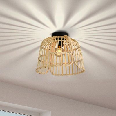 Rotan plafondlamp bruin, Sicco