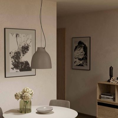 Taupe industriële hanglamp aluminium, Thijs