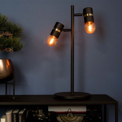 Zwarte tafellamp aluminium, Jelger, met schakelaar