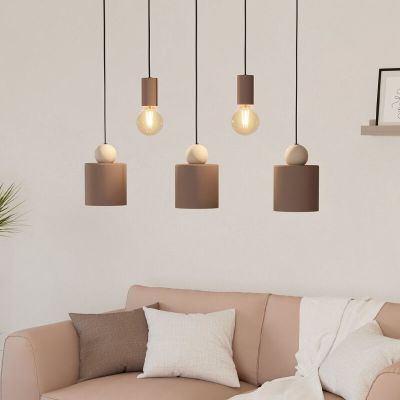 Taupe landelijke hanglamp aluminium, Sjaak