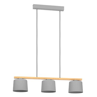 Houten hanglamp grijs, Jeannot