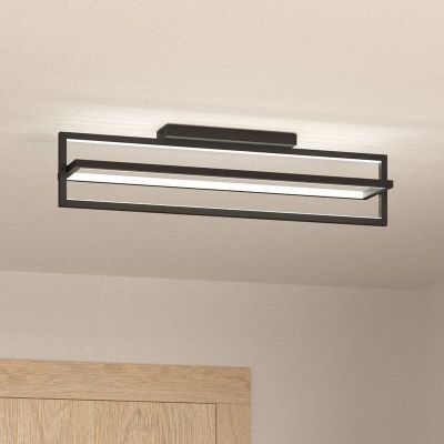Zwarte moderne plafondlamp aluminium, Lianne, 34W, warm tot koud wit verstelbare LED, 3-staps dimbaar