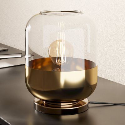 Gouden design tafellamp glas, Jeanny, met schakelaar