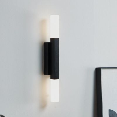 Zwarte moderne spiegelverlichting aluminium, Yolande, 5,5W, 3000K LED, IP44