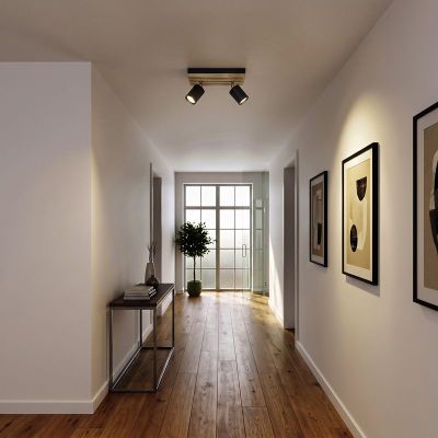 Zwarte design plafondspot kunststof, Cembrano