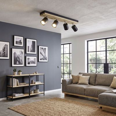 Zwarte design plafondspot kunststof, Cembrano