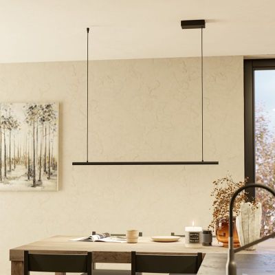 Zwarte design hanglamp aluminium, Flatron, 20W, RGBW LED, met afstandsbediening