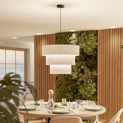 Witte landelijke hanglamp stof, Parogno
