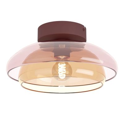 Rode retro plafondlamp glas, Salesiani