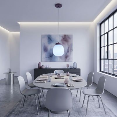 Blauwe retro hanglamp glas, Berardelli