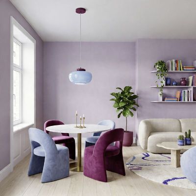 Blauwe retro hanglamp glas, Berardelli