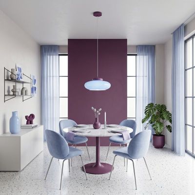 Blauwe retro hanglamp glas, Berardelli