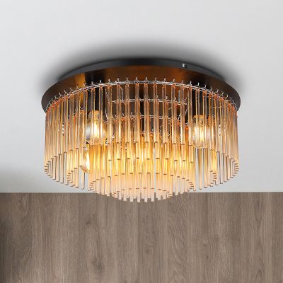 Amberkleurige design plafondlamp glas, Genelva