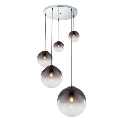 Design eettafel hanglamp Novia, chroom, glas