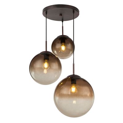 Design eettafel hanglamp Novia, amber, glas