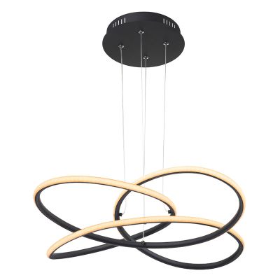 Moderne eettafel hanglamp Polina, zwart, metaal, 3000K LED