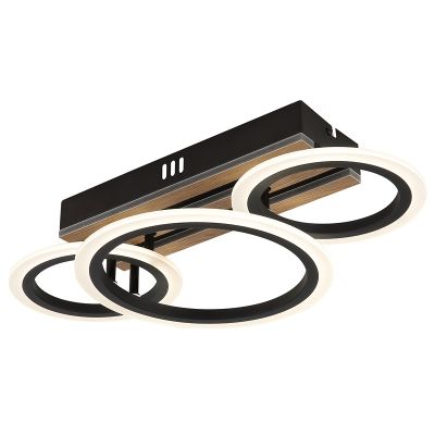 Zwarte design plafondlamp metaal, Benedicte, 21W, white switch LED