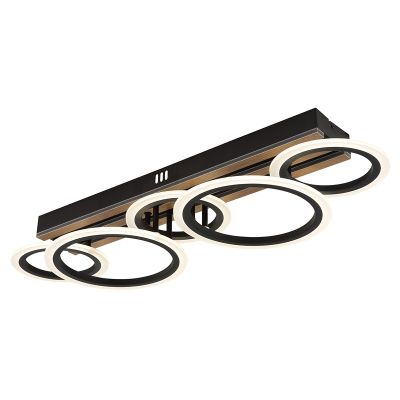 Zwarte design plafondlamp metaal, Benedicte, 34W, white switch LED