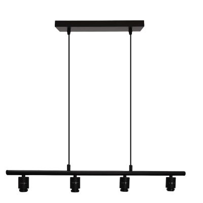 Aluminium hanglamp zonder kap zwart, Rika