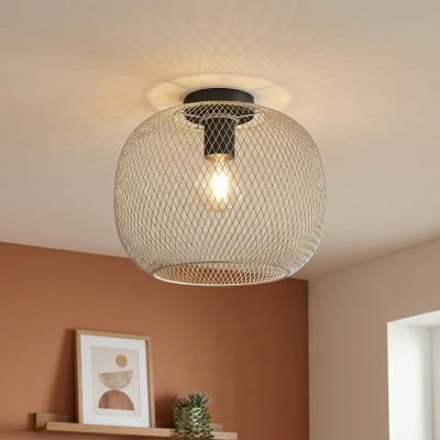 Grijze plafondlamp Emado, metaal, industrieel