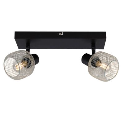 Grijze plafondspot Emado, metaal, industrieel, 2L