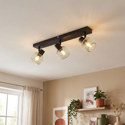 Grijze plafondspot Emado, metaal, industrieel, 3L