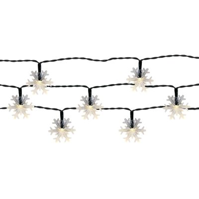 Sneeuwvlokken solar snoer tuinverlichting 50 LED warm wit