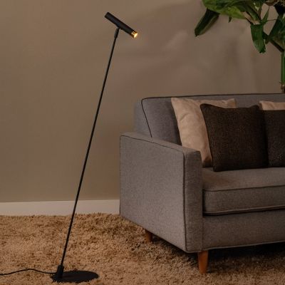 Zwarte vloerlamp modern, Alec, met schakelaar