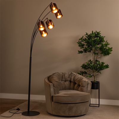 Roestkleurige vloerlamp modern, Rankos, met schakelaar