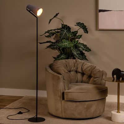 Grijze vloerlamp modern, Bensen, met schakelaar
