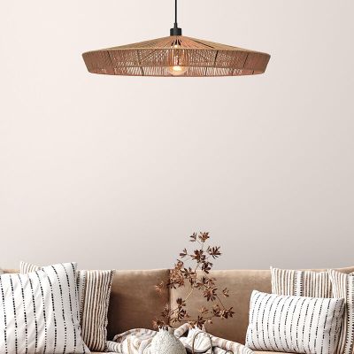 Rotan eettafel hanglamp hout, Yunkai