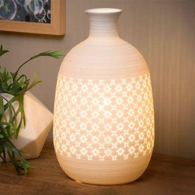 Witte tafellamp Tiesse, steen