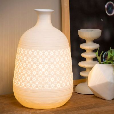 Witte tafellamp Tiesse, steen