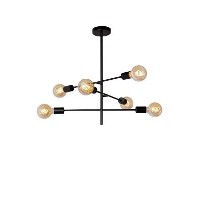 Moderne plafondlamp Lester, Zwart en Nikkel