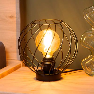 Zwarte tafellamp klassiek, Danza, met schakelaar