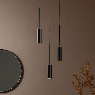 Zwarte hanglamp Tubule, aluminium