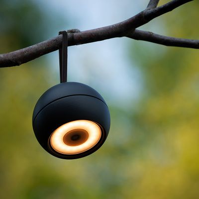 Zwarte oplaadbare wandlamp modern, Lunex, 2W, 3000K LED, IP54, met schakelaar