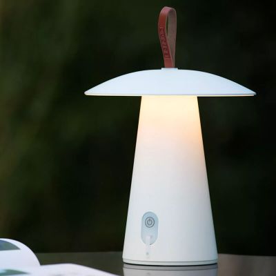 Witte oplaadbare buiten tafellamp modern, La Donna, 2W, 2700K LED, IP54, met schakelaar