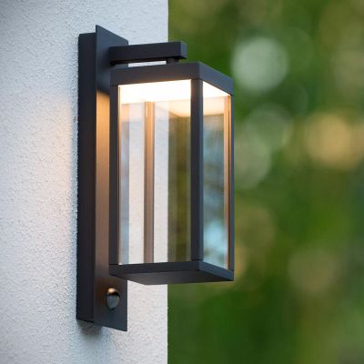 Antraciete buiten wandlamp met bewegingssensor modern, Clairette, 15W, 3000K LED, IP54