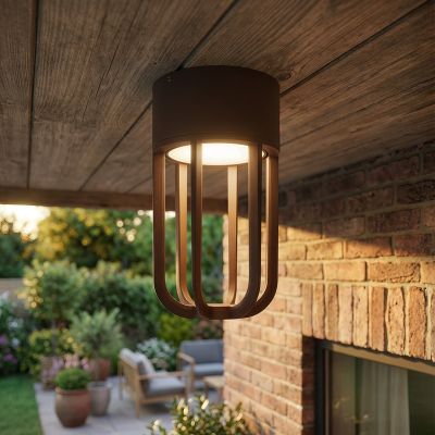 Roestkleurige buitenlamp modern, Wells, 8W, 2700K LED, IP54
