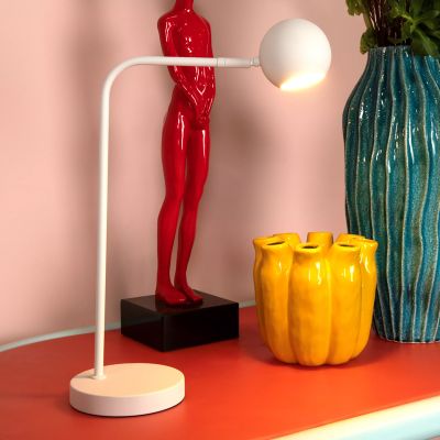 Witte oplaadbare tafellamp modern, Comet, 3W, 2700K LED, met touchdimmer