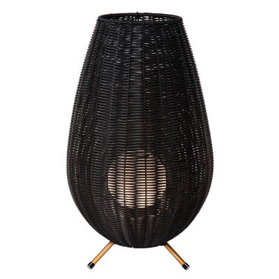 Zwarte buiten tafellamp landelijk, Colin, 3W, 3000K LED, IP44, 3-staps dimbaar