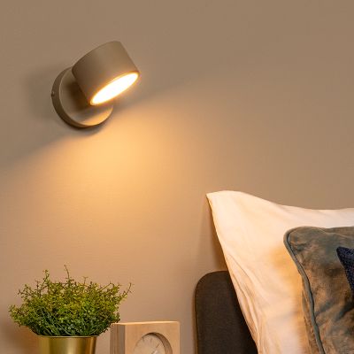 Taupe wandlamp modern, Gian, 9W, 2700K LED