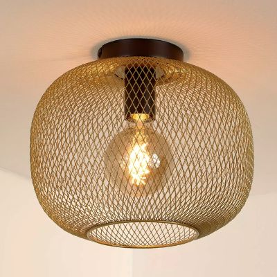 Gouden plafonniere Mesh, staal