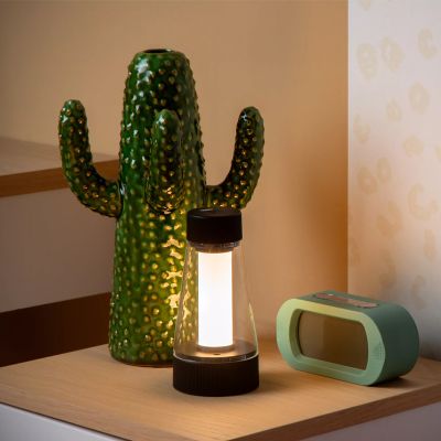 Zwarte oplaadbare buiten tafellamp modern, Lorali, 1,2W, 2700K LED, IP44, met touchdimmer