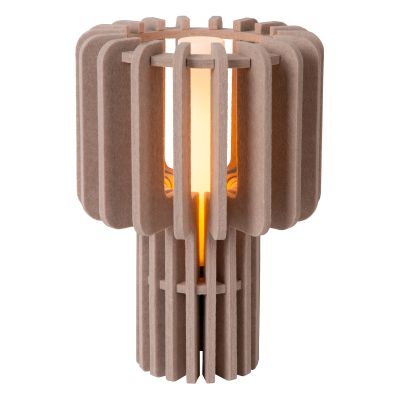 Taupe tafellamp modern, Rollo, met schakelaar