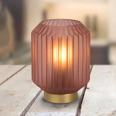 Roze tafellamp Sueno, glas